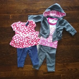 2 Matching Baby Girls Outfits